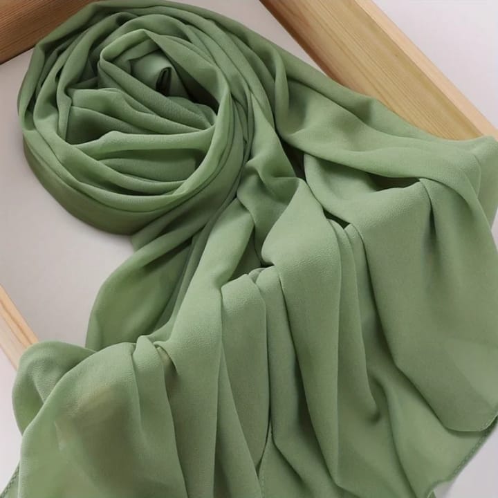 Georgette Solid | Cold Green