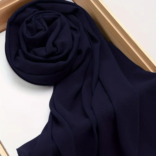 Georgette Solid | Navy