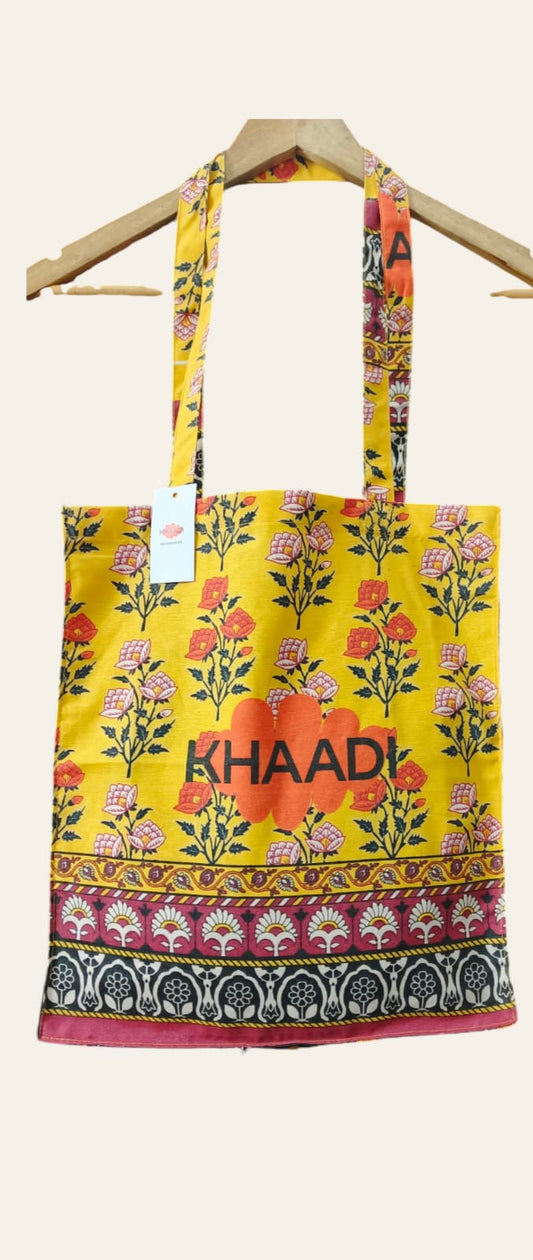 Khaadi Printed Tote Bag | Yellow